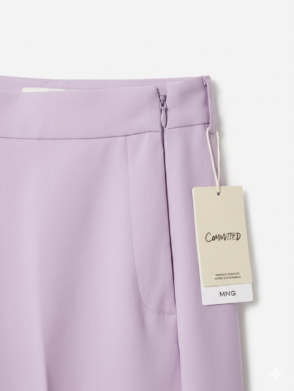 Mango Lilac Straight-Leg Tailored Trousers Size L. Size XXL - Picture 3 of 3